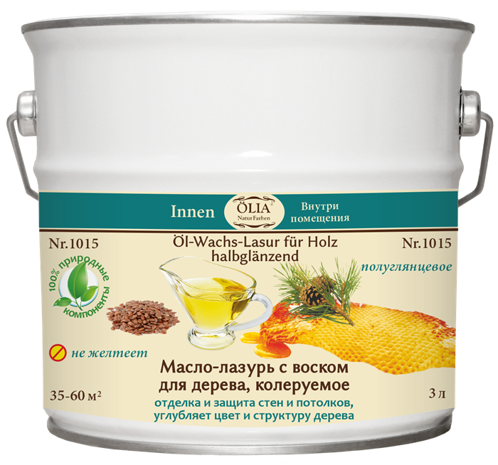 Масло-лазурь с воском для дерева (стен и потолков) №1015 1015 - фото 6250